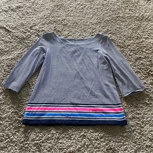 Lilly Pulitzer 3/4 sleeeve striped top